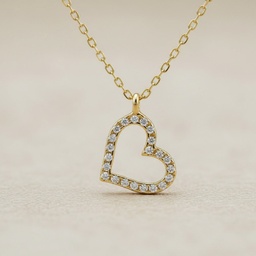 GARGANTILLA PLATA CHAPADA ORO CORAZON CIRCONITAS - ** AGOTADO TEMPORALMENTE
