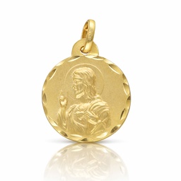 MEDALLA PLATA CHAPADA EN ORO ESCAPULARIO - 18MM