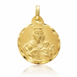 MEDALLA PLATA CHAPADA EN ORO ESCAPULARIO - 20MM