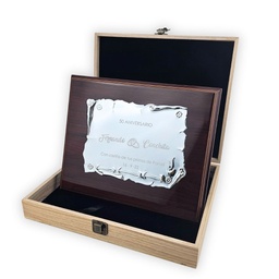 ESTUCHE MADERA PLACA DE HOMENAJE - 28x23CM