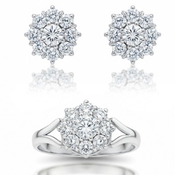 PENDIENTES ORO BLANCO 18KL CIRCONITAS