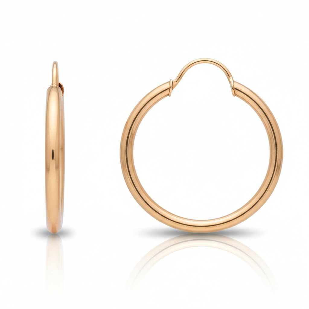 AROS ORO 18KL MEDIA CAÑA - 18MM