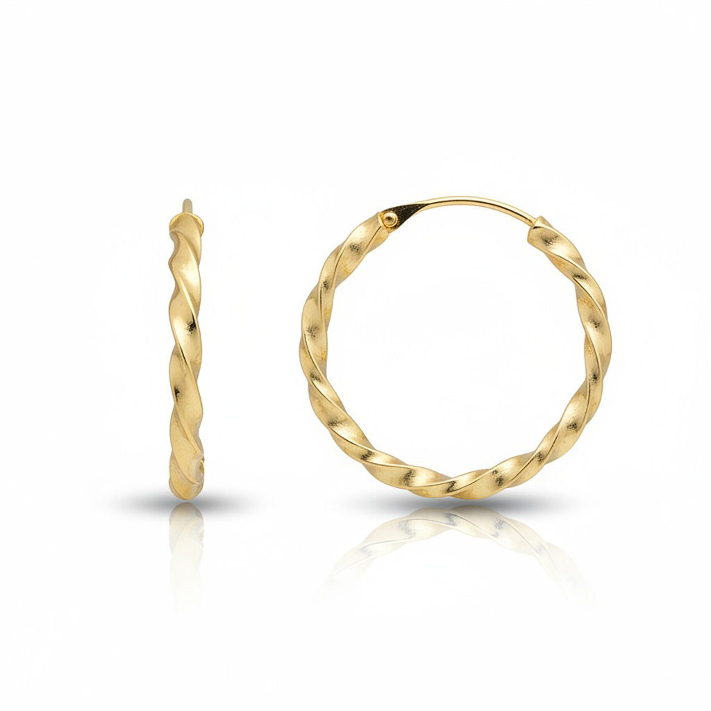 AROS ORO 18KL RIZADOS - 18MM