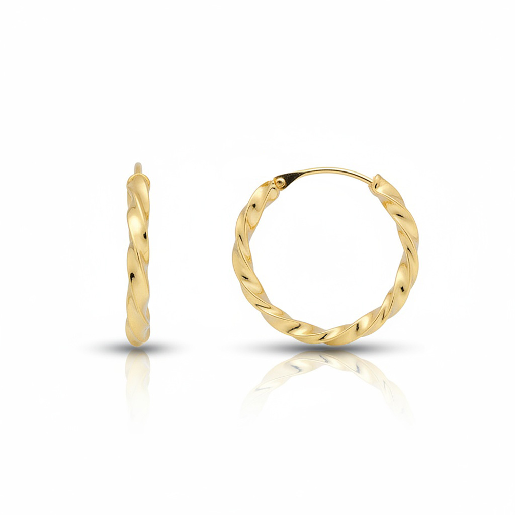 AROS ORO 18KL RIZADOS - 17MM