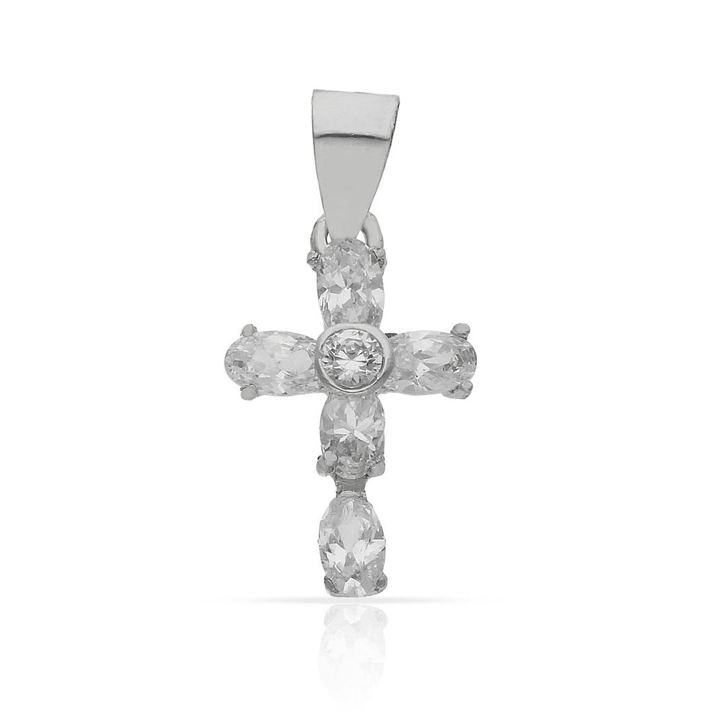 CRUZ ORO BLANCO 18KL CIRCONITAS