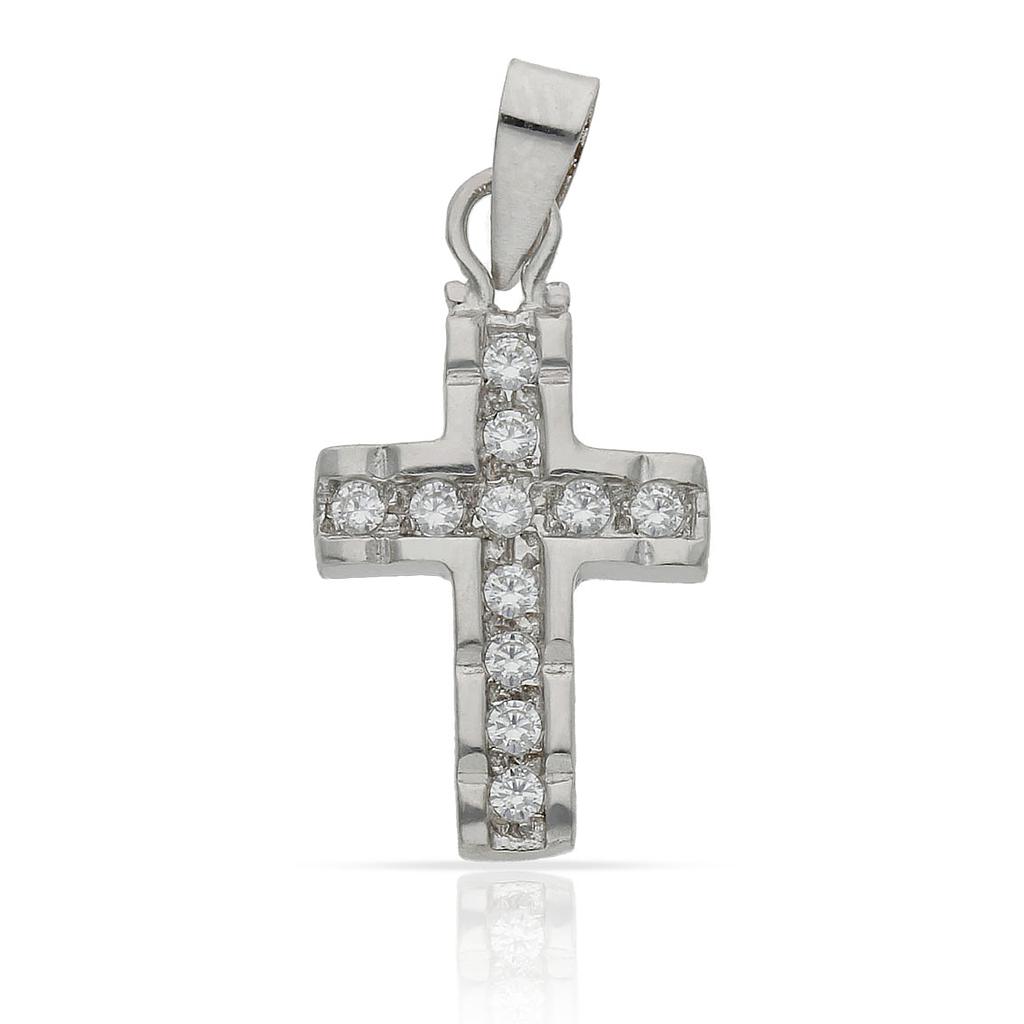 CRUZ ORO BLANCO 18KL CIRCONITAS