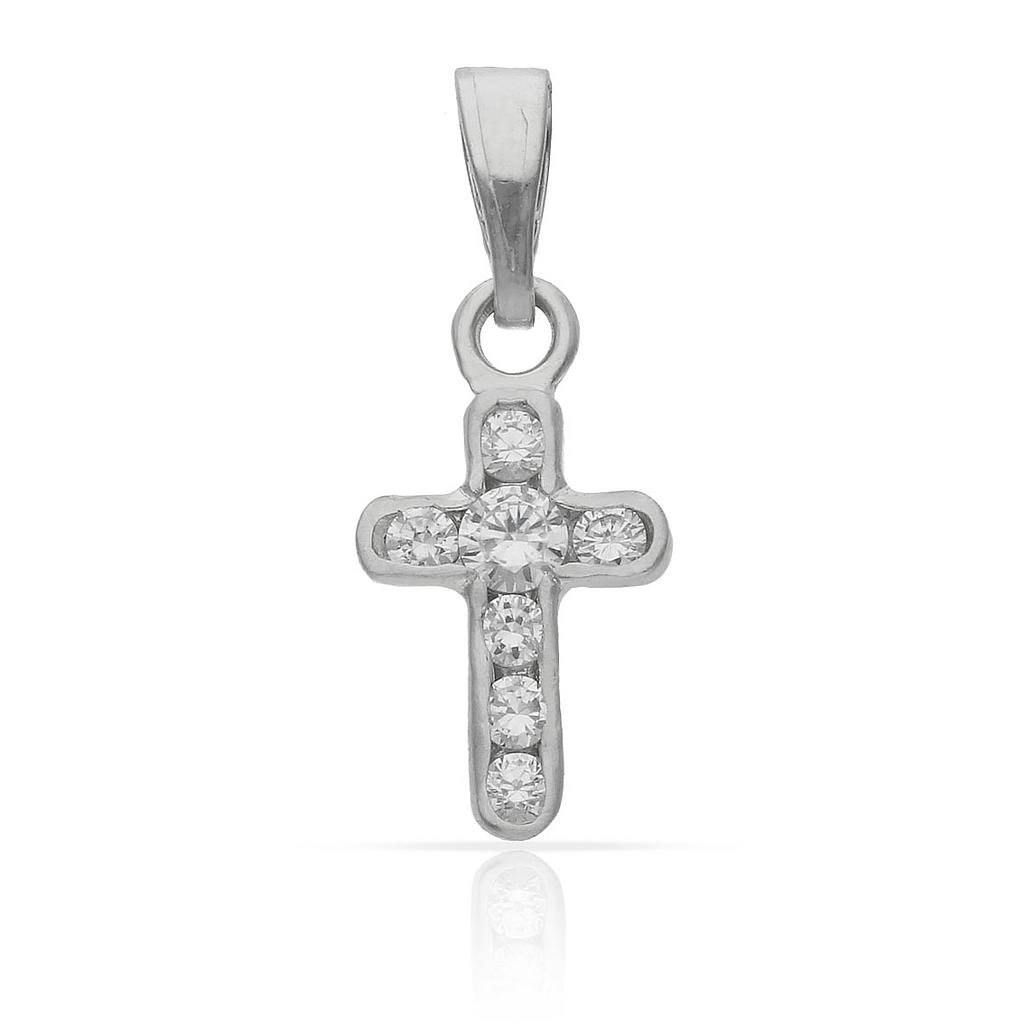 CRUZ ORO BLANCO 18KL CIRCONITAS