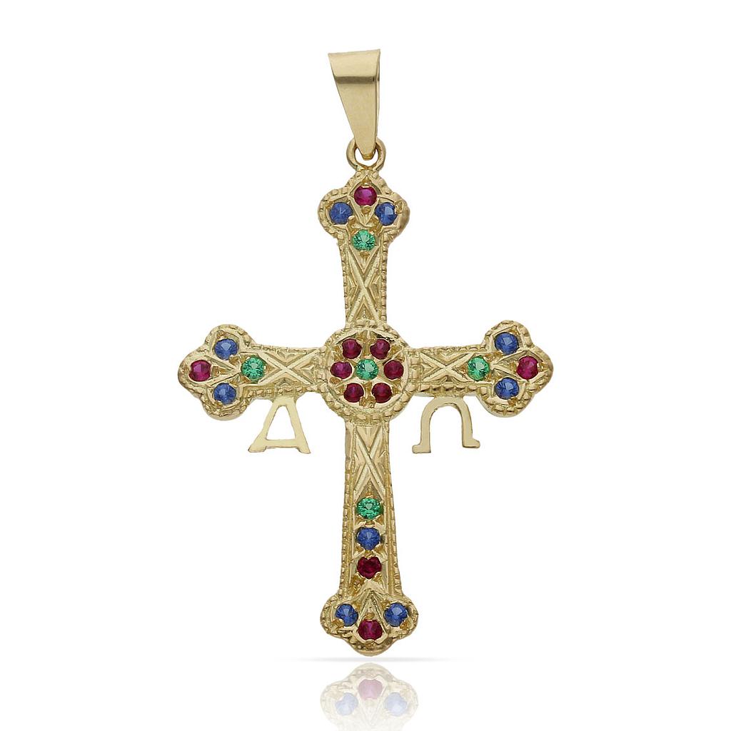 CRUZ ORO 18KL ASTURIANA - 26x36MM