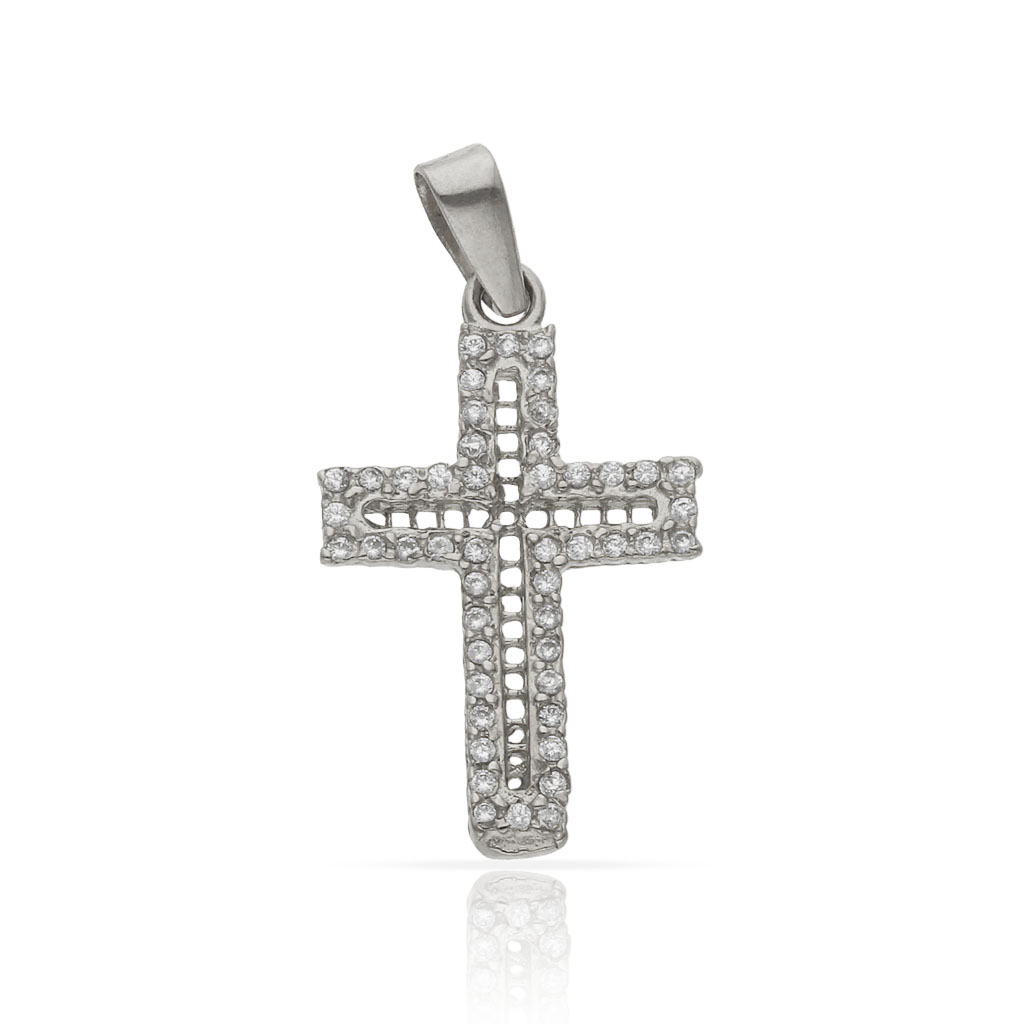 CRUZ ORO BLANCO 18KL CIRCONITAS