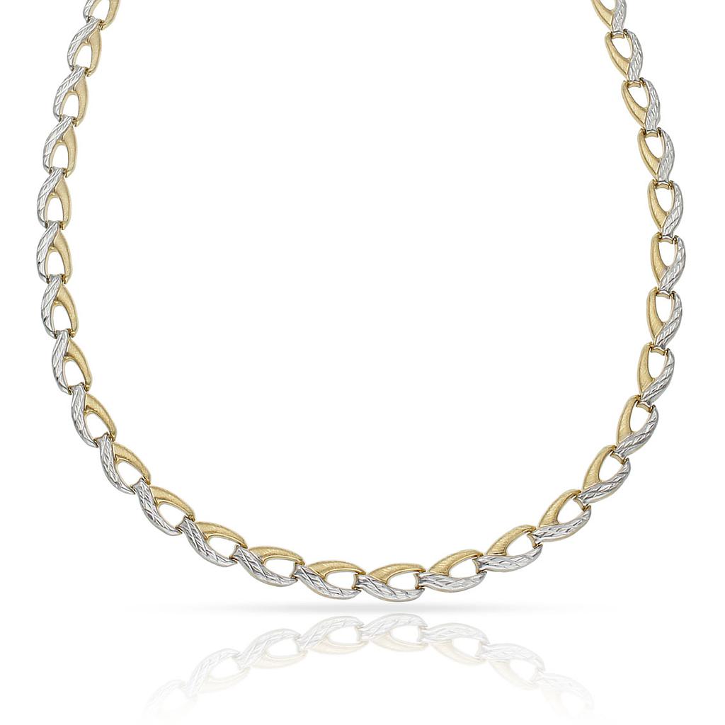 COLLAR ORO 18KL TROQUELADO BICOLOR