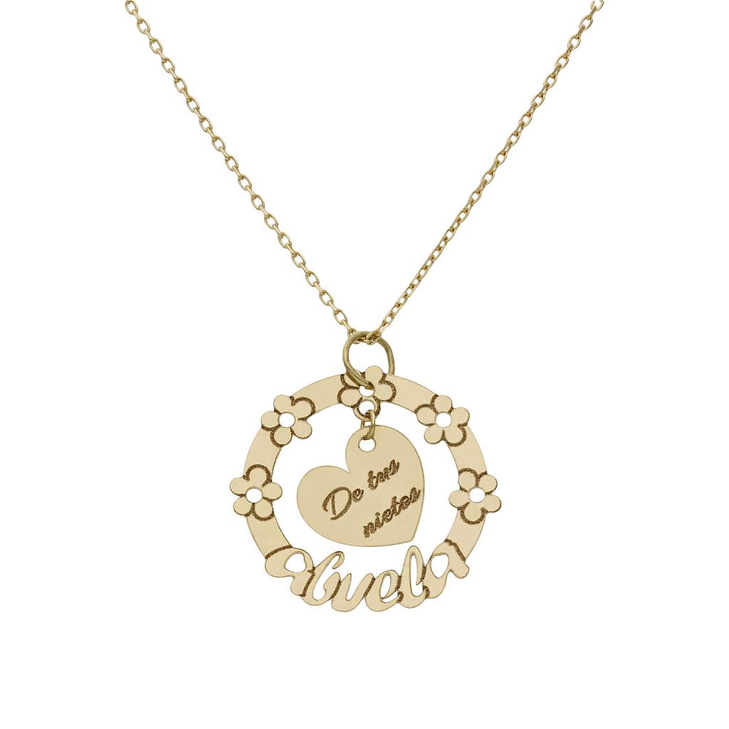 GARGANTILLA ORO 18KL ABUELA + FLORES