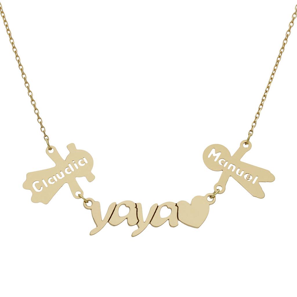 GARGANTILLA ORO 18KL YAYA + NIÑOS