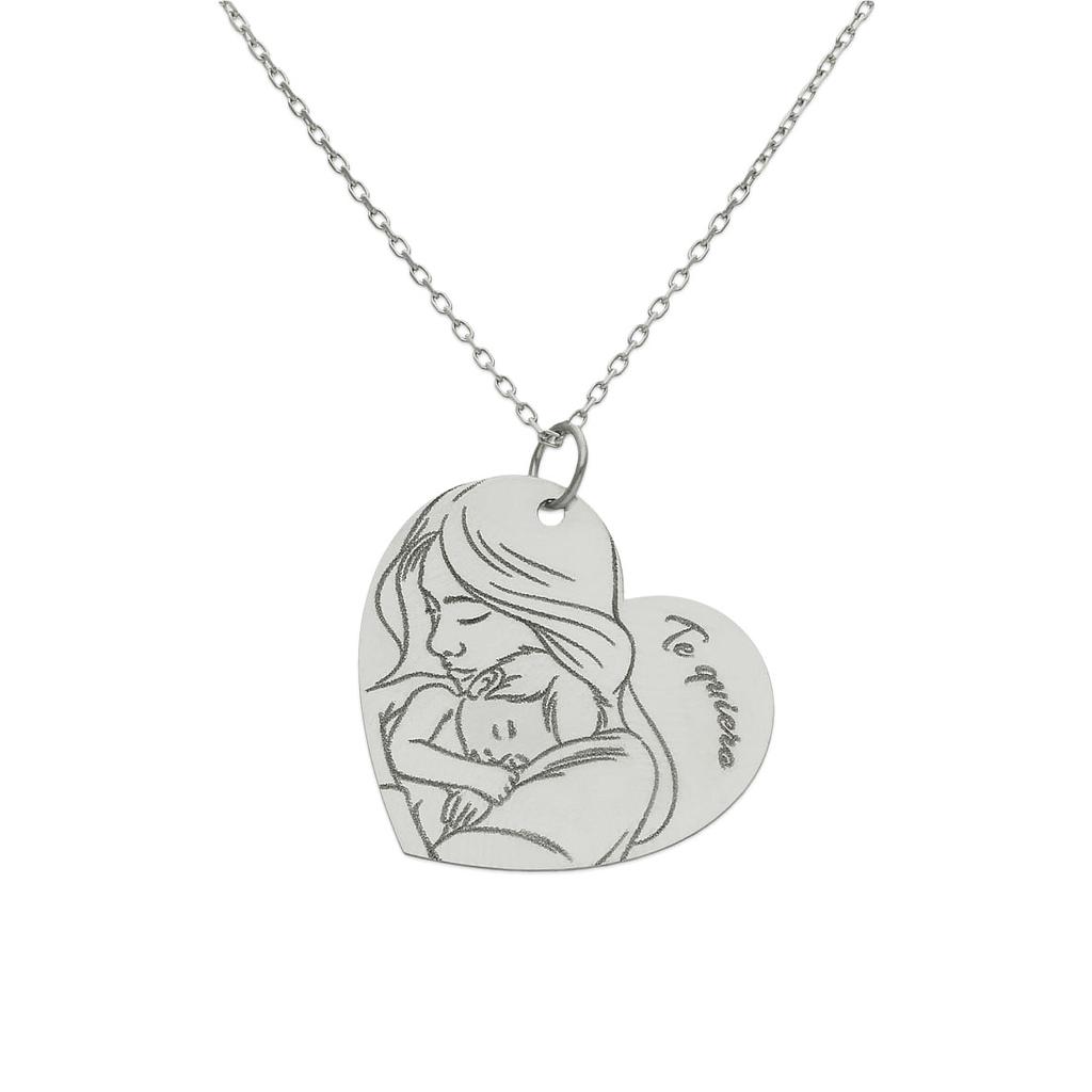 GARGANTILLA ORO BLANCO 18KL MADRE - 24X22MM