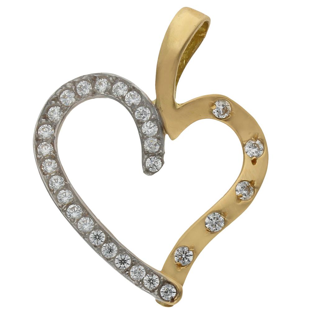 COLGANTE ORO 18KL CORAZON CIRCONITAS