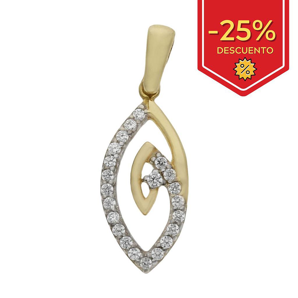 COLGANTE ORO 18KL OVAL CIRCONITAS