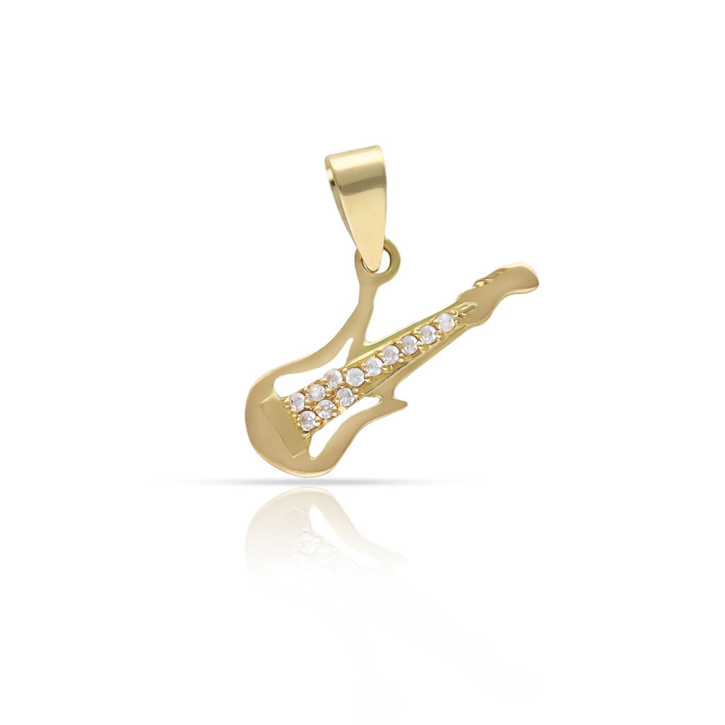 COLGANTE ORO 18KL GUITARRA CIRCONITAS