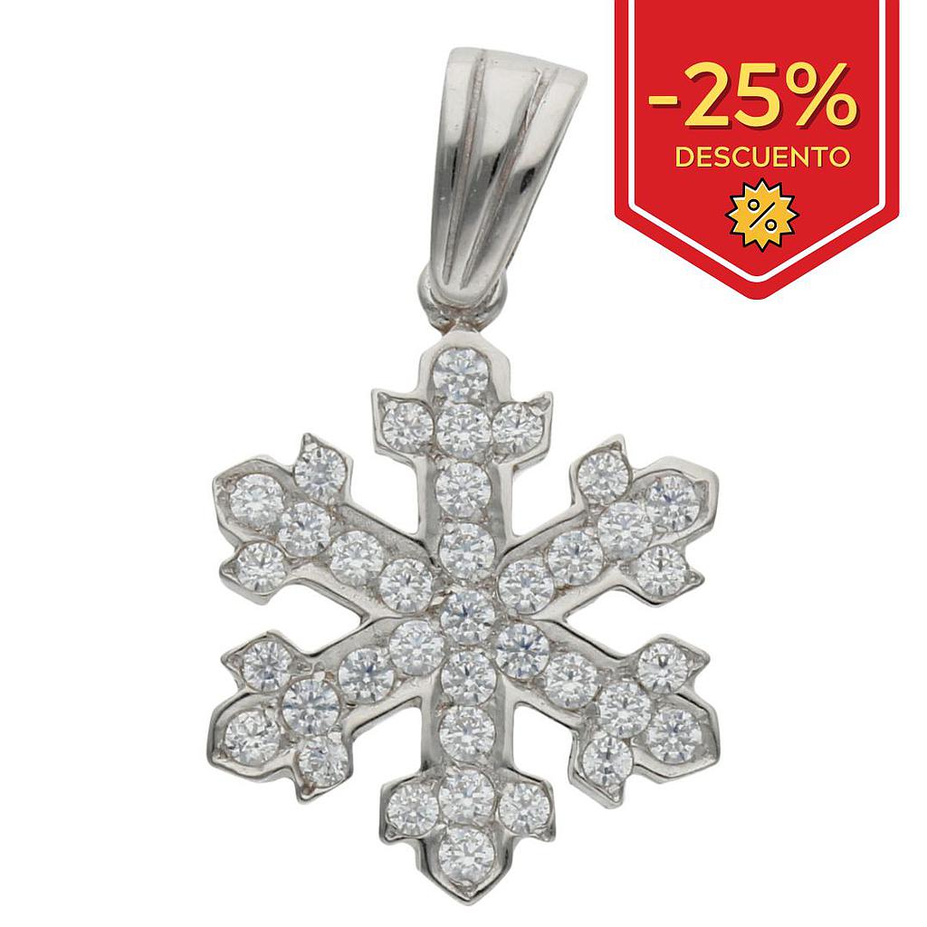 COLGANTE ORO BLANCO 18KL COPO DE NIEVE