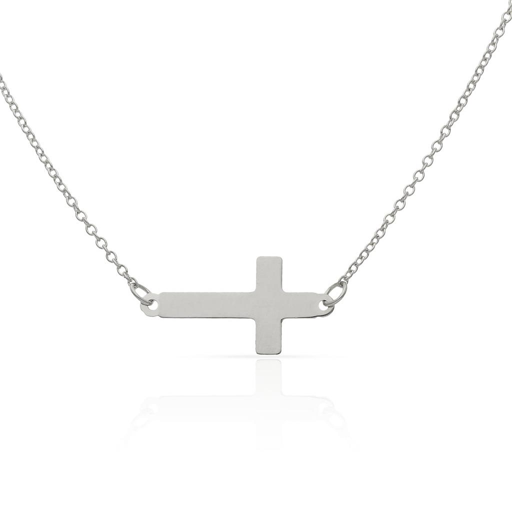 GARGANTILLA ORO BLANCO 18KL CRUZ