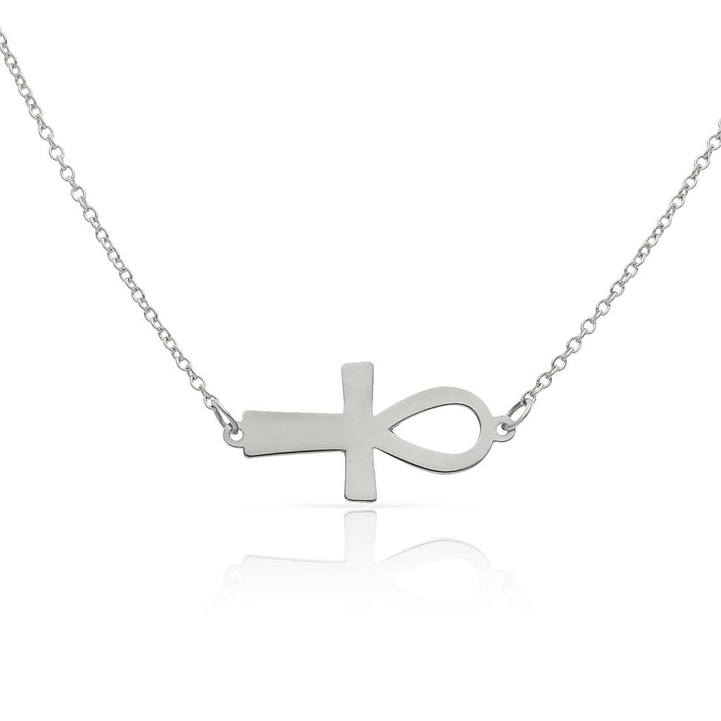GARGANTILLA ORO BLANCO 18KL CRUZ DE LA VIDA