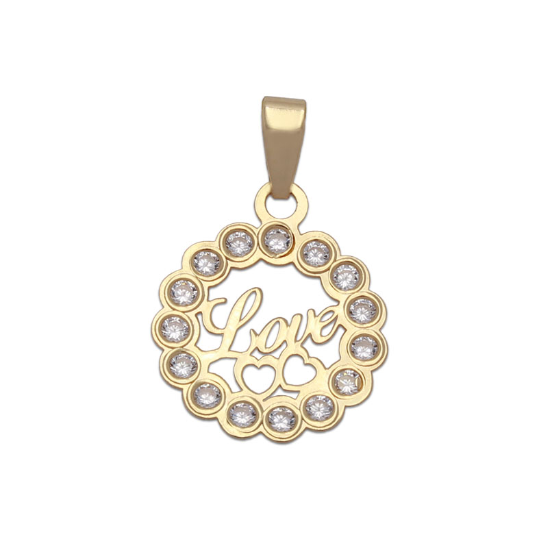 COLGANTE ORO 18KL LOVE CIRCONITAS - 12MM