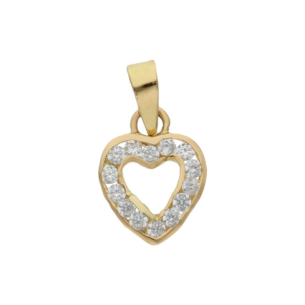 COLGANTE ORO 18KL CORAZON CIRCONITAS