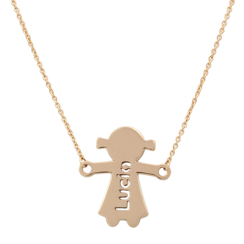 GARGANTILLA ORO 18KL NIÑA + NOMBRE