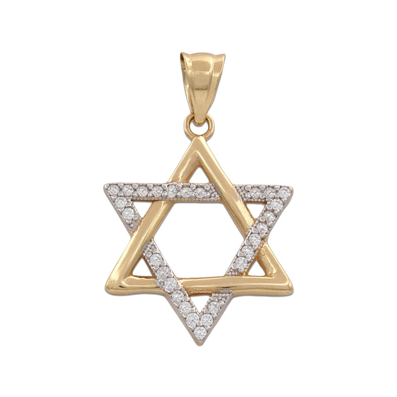 COLGANTE ORO 18KL ESTRELLA DAVID CIRCONITAS