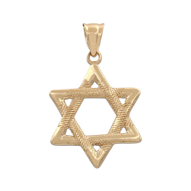 COLGANTE ORO 18KL ESTRELLA DE DAVID - 15X22MM