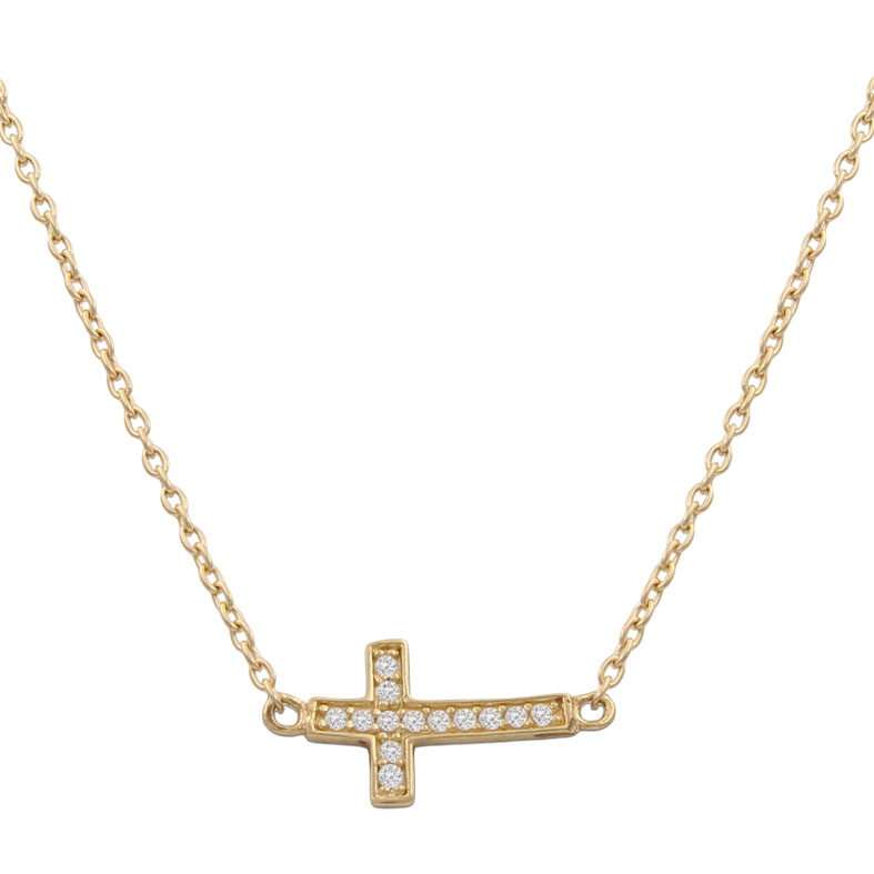 GARGANTILLA ORO 18KL CRUZ CIRCONITAS
