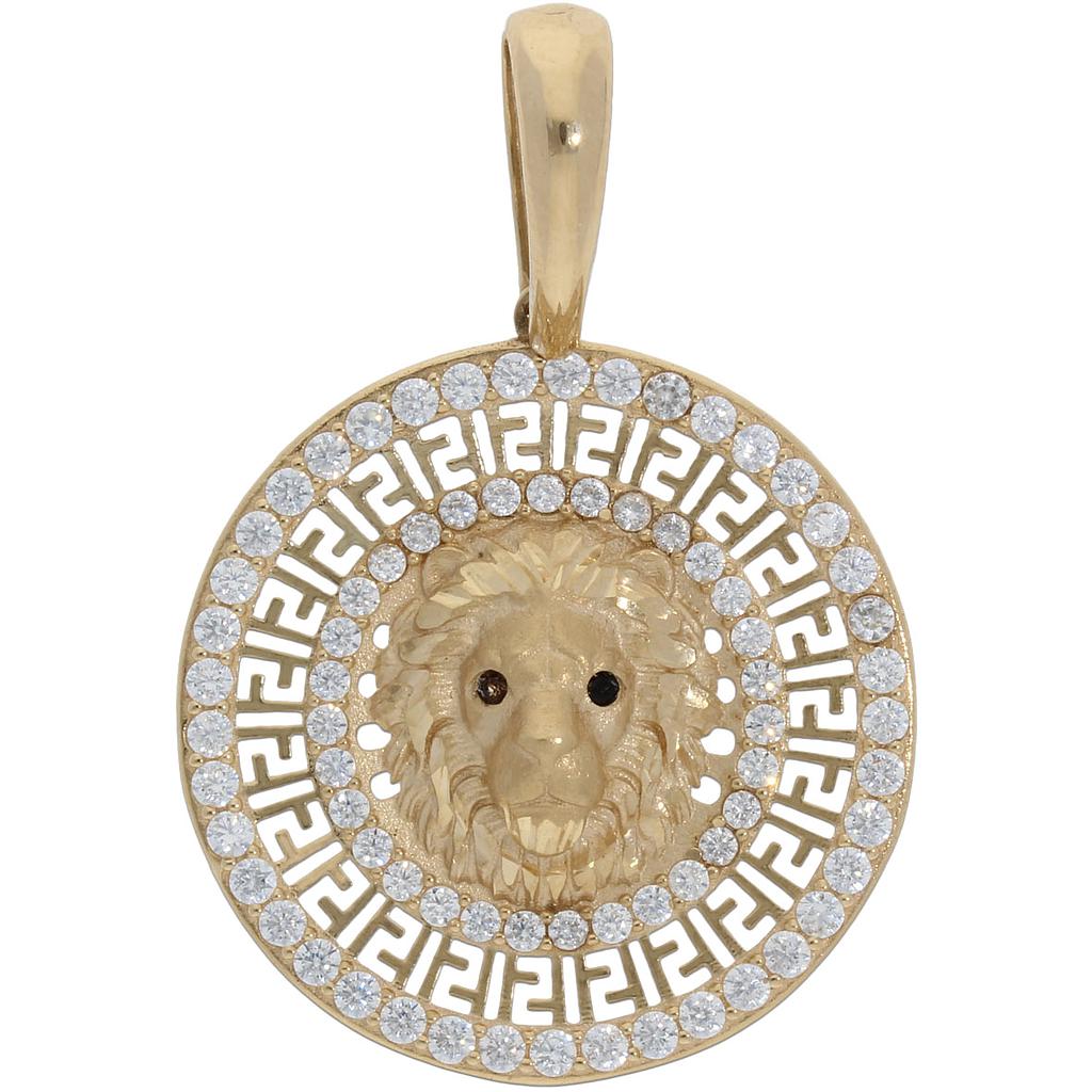 COLGANTE ORO 18KL LEON CIRCONITAS - 27MM