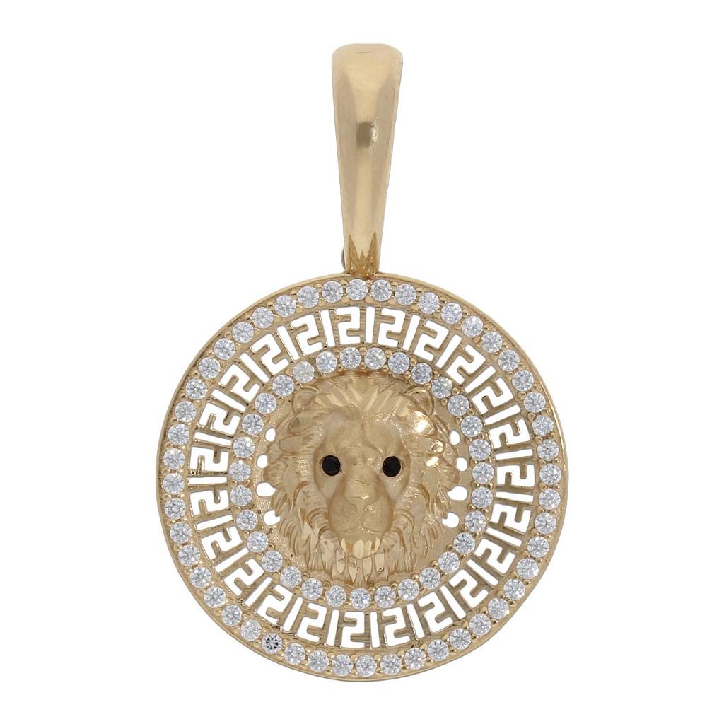 COLGANTE ORO 18KL LEON CIRCONITAS - 23MM