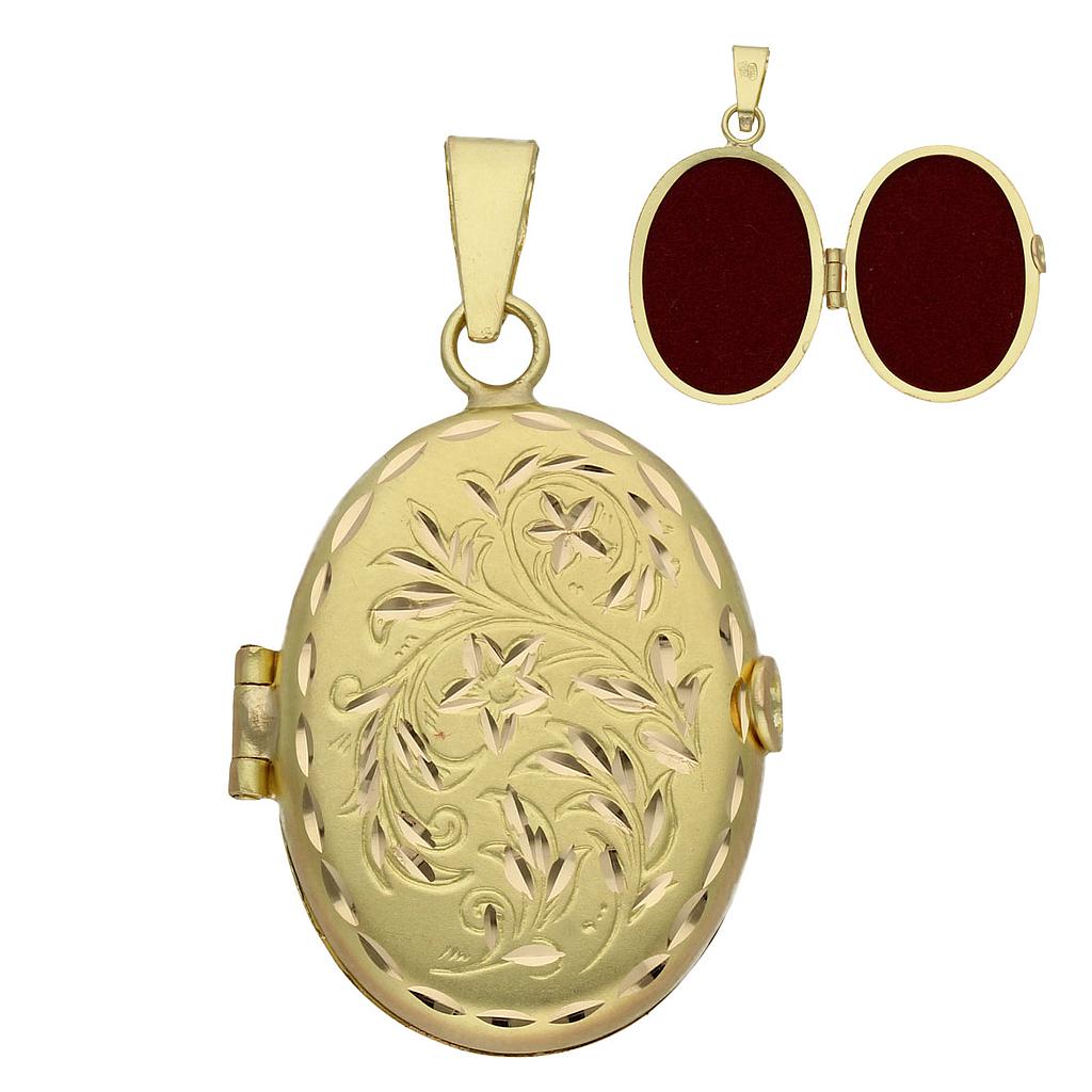 GUARDAPELO ORO 18KL PEQUEÑO OVAL - 24X32MM