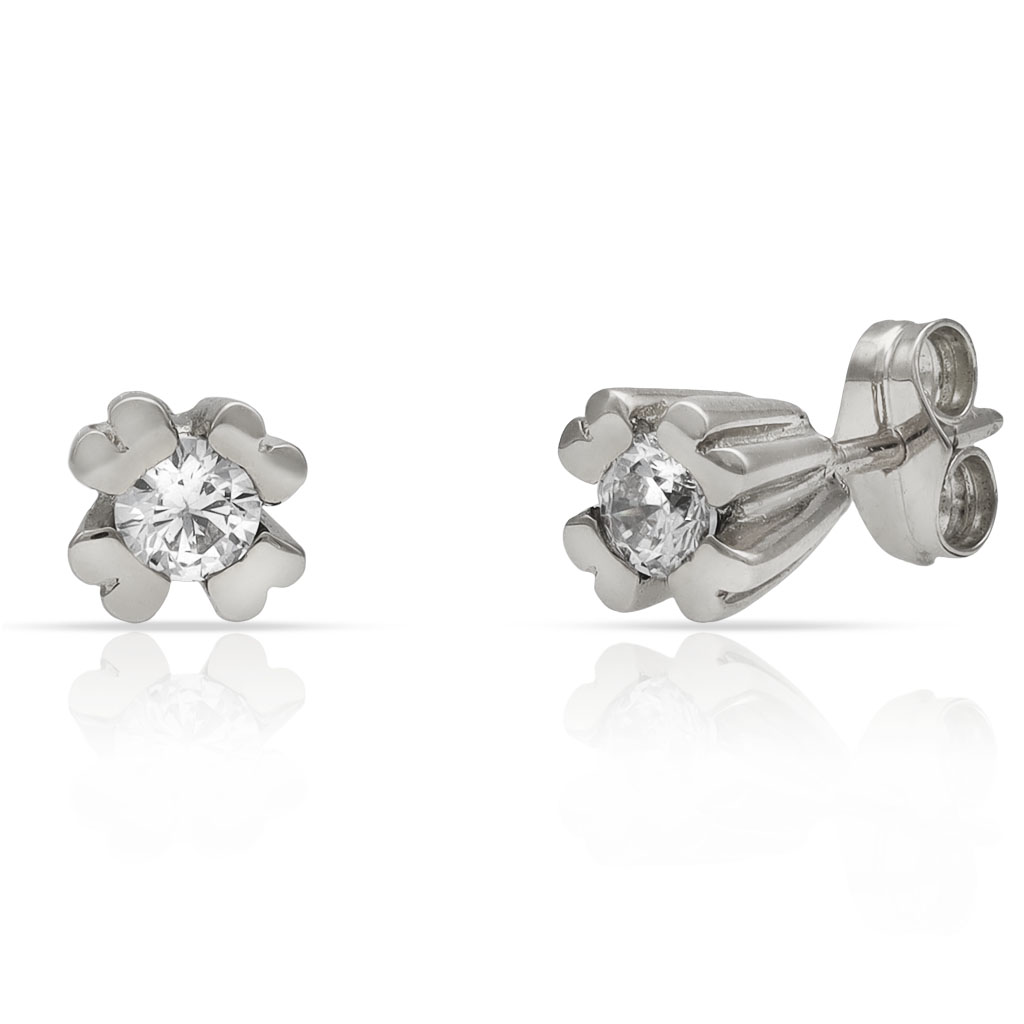 PENDIENTES ORO BLANCO 18KL DIAMANTES