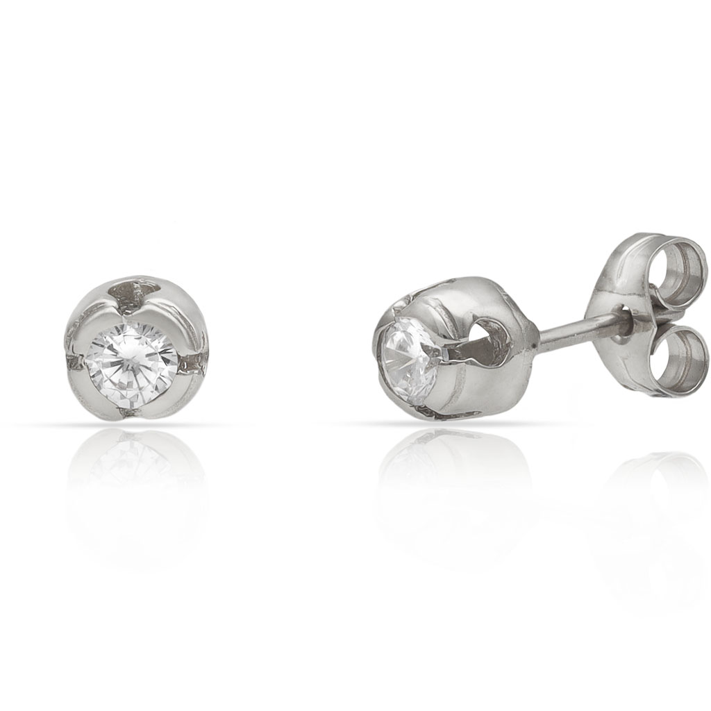 PENDIENTES ORO BLANCO 18KL DIAMANTES