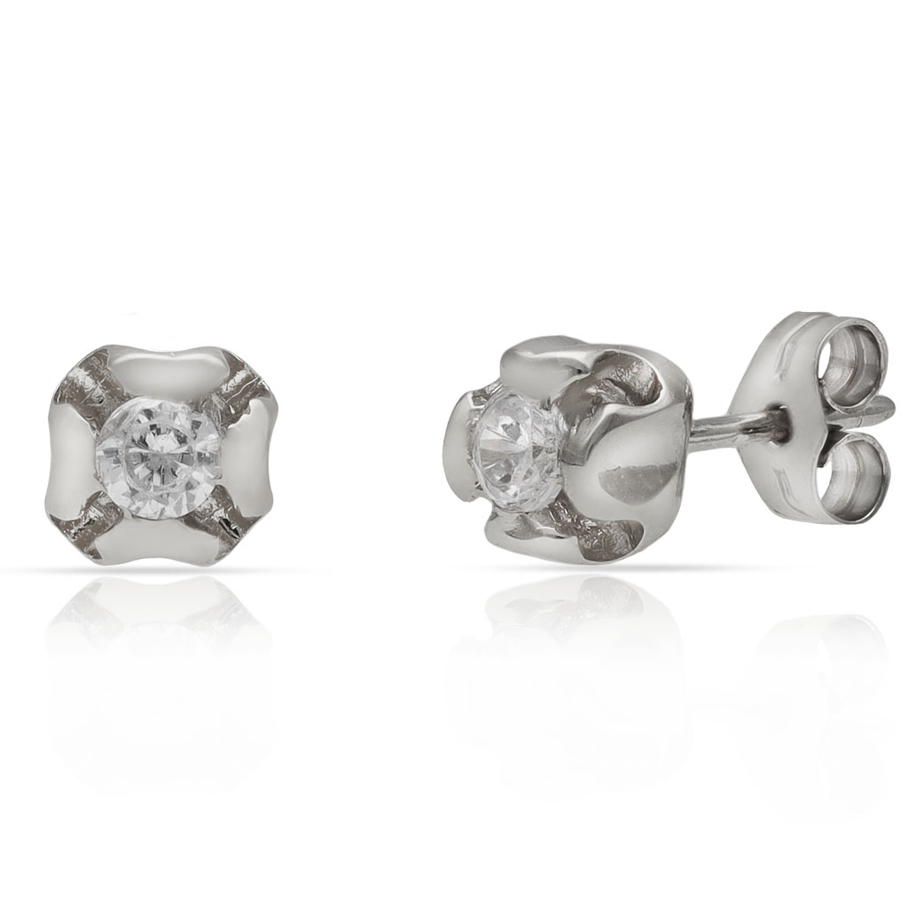 PENDIENTES ORO BLANCO 18KL DIAMANTES