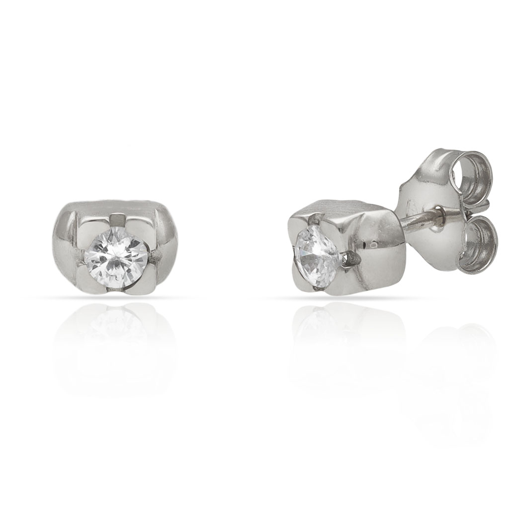 PENDIENTES ORO BLANCO 18KL DIAMANTES