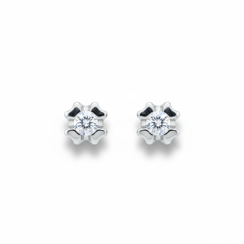 PENDIENTES ORO BLANCO 18KL DIAMANTES