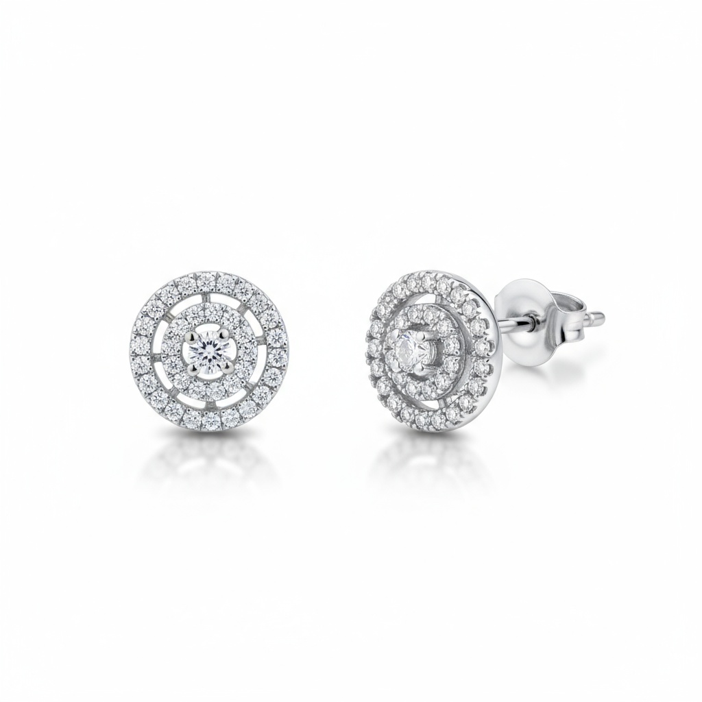PENDIENTES ORO BLANCO 18KL DIAMANTES
