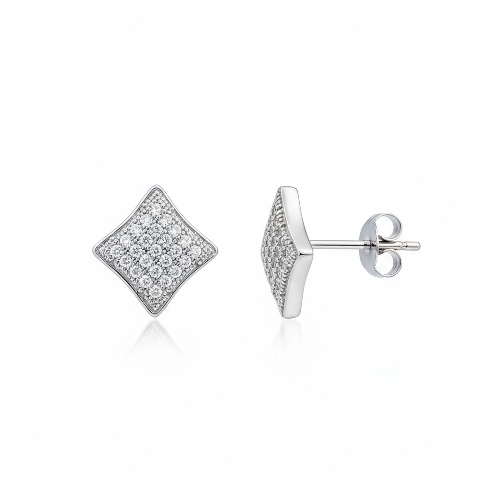 PENDIENTES ORO BLANCO 18KL DIAMANTES