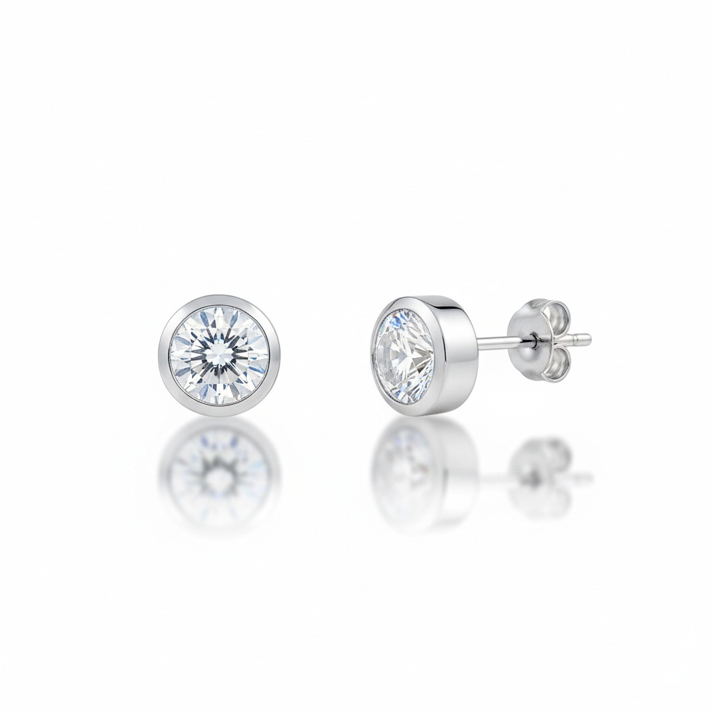 PENDIENTES ORO BLANCO 18KL DIAMANTES