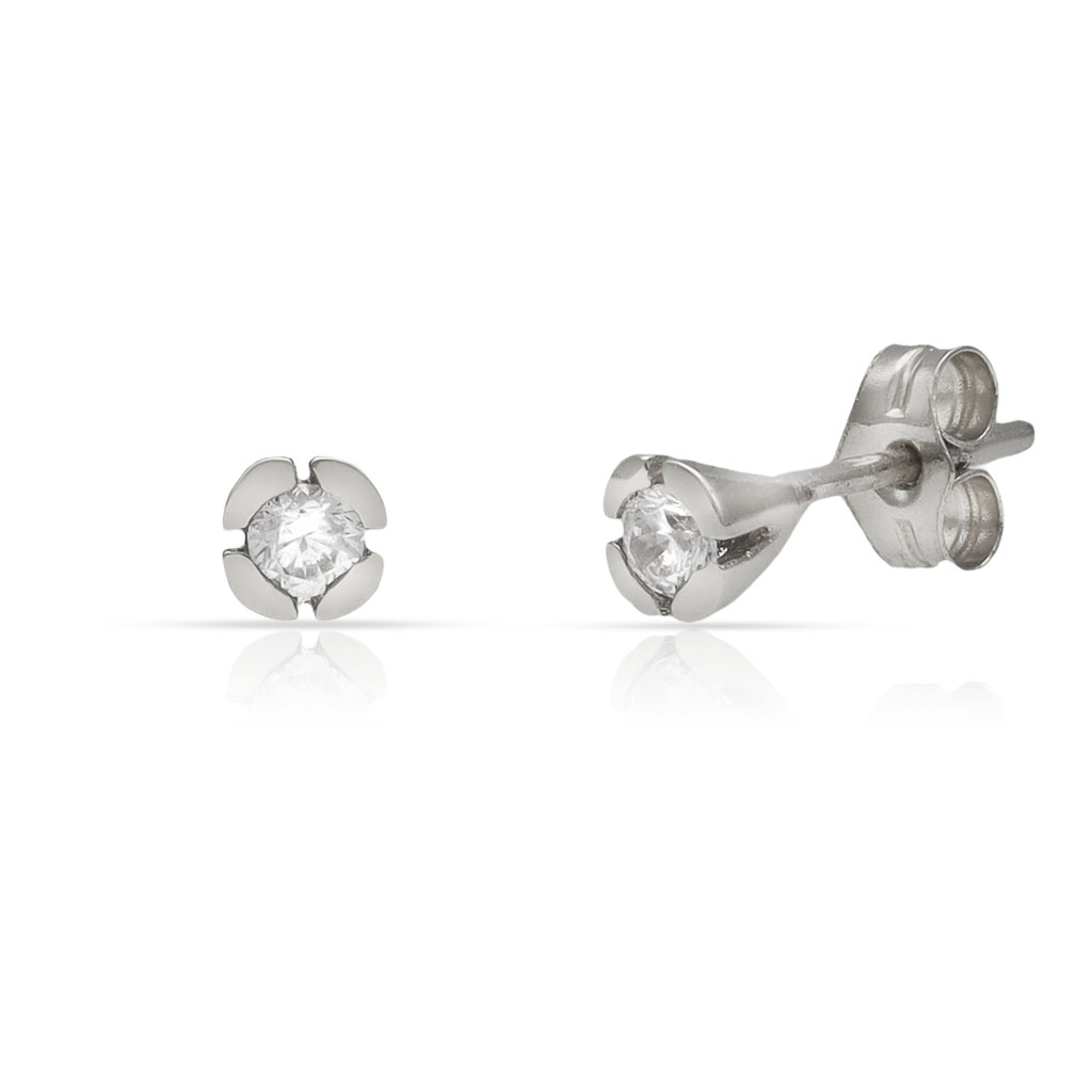 PENDIENTES ORO BLANCO 18KL DIAMANTES