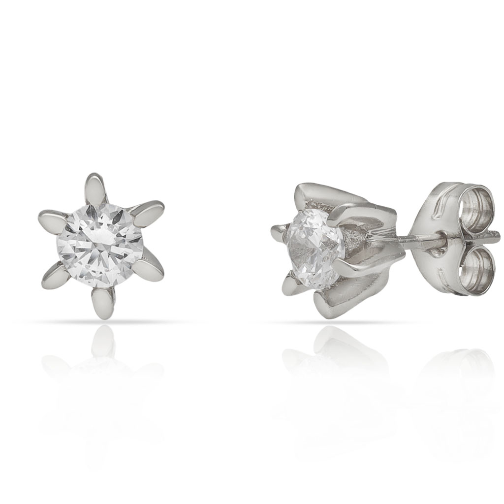 PENDIENTES ORO BLANCO 18KL DIAMANTES