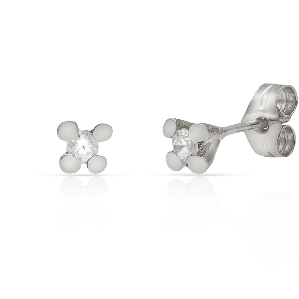 PENDIENTES ORO BLANCO 18KL DIAMANTES