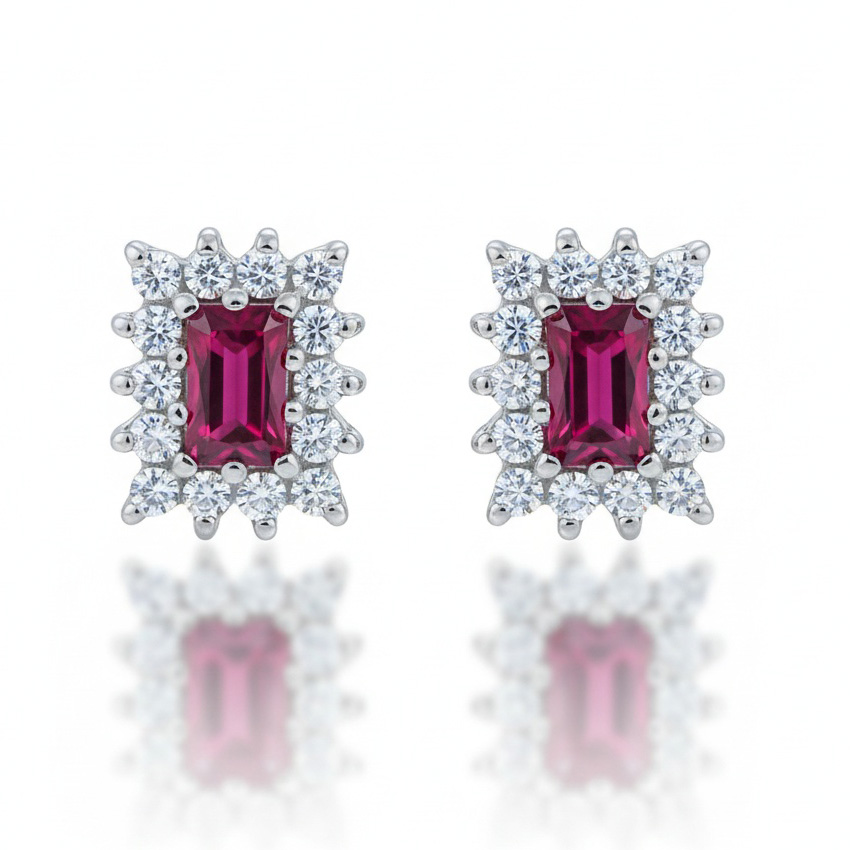 PENDIENTES ORO BLANCO 18KL DIAMANTES