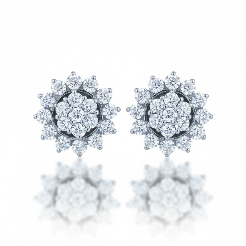 PENDIENTES ORO BLANCO 18KL DIAMANTES