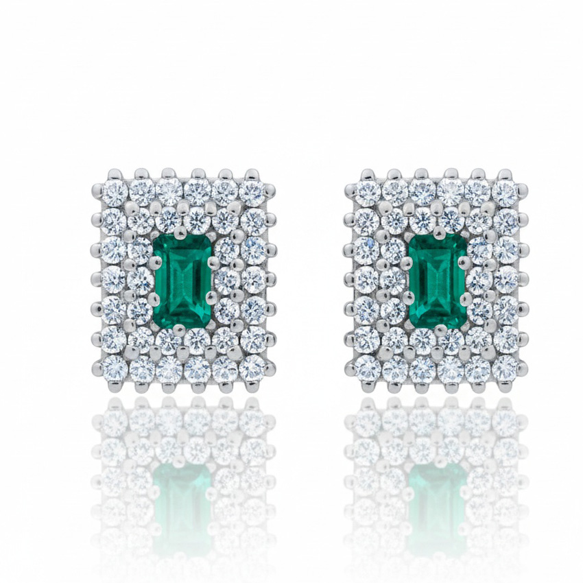 PENDIENTES ORO BLANCO 18KL DIAMANTES