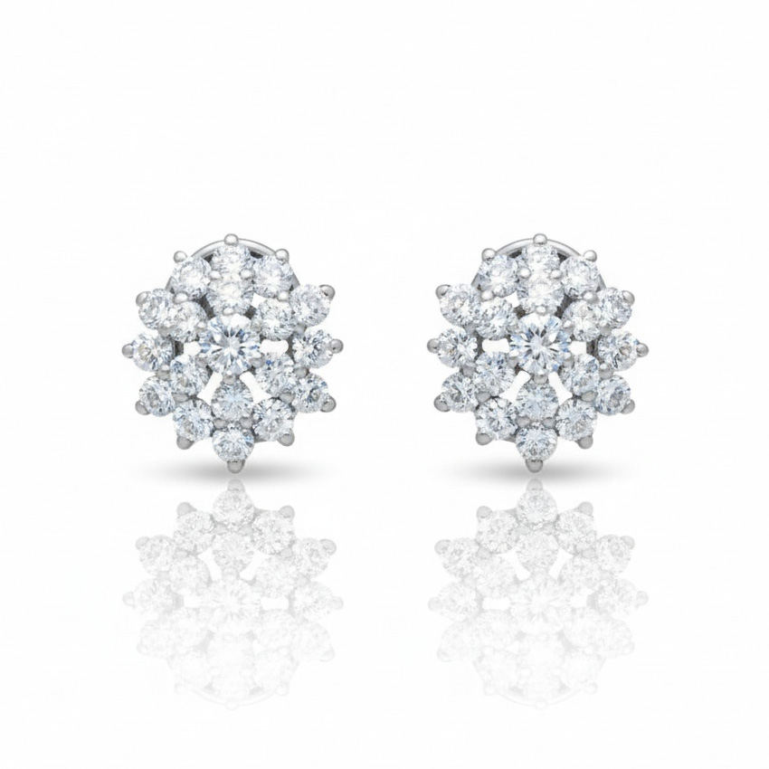 PENDIENTES ORO BLANCO 18KL DIAMANTES