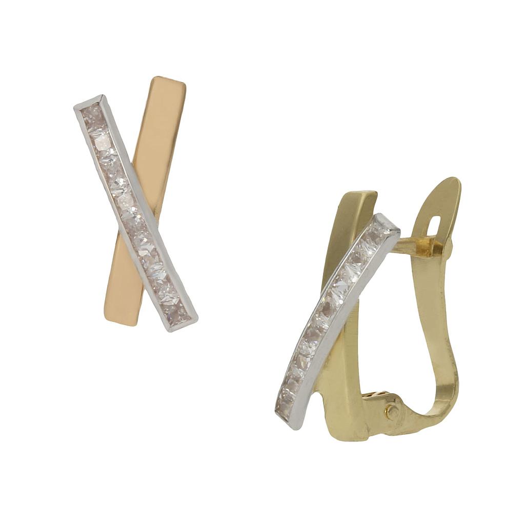 PENDIENTES ORO 18KL BICOLOR CIRCONITAS