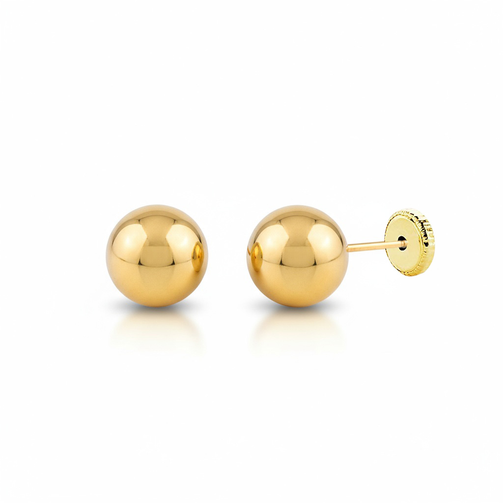 PENDIENTES ORO 18KL BOLA - 7MM