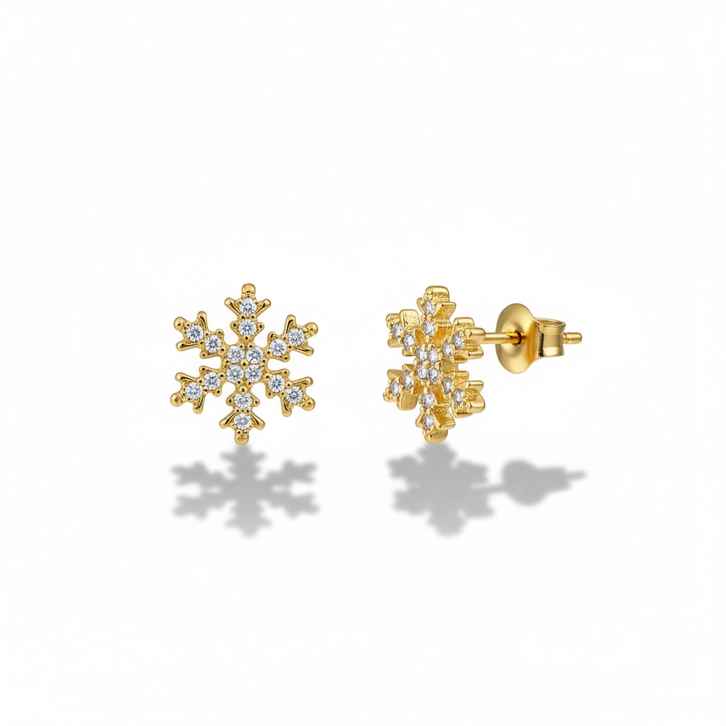 PENDIENTES ORO 18KL COPOS DE NIEVE